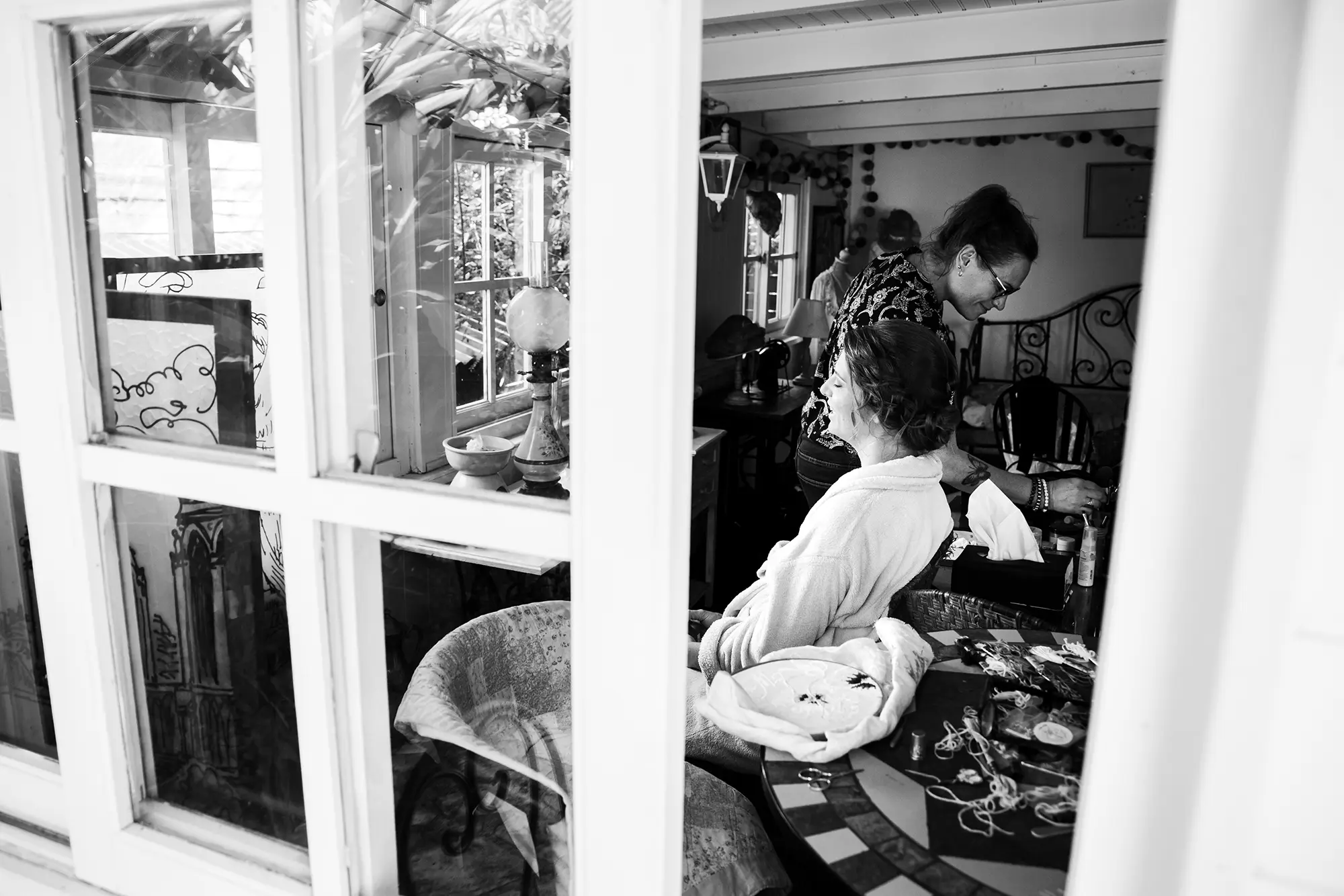 makeup with natural light next to the window